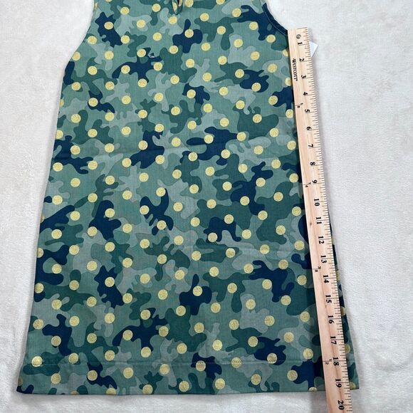 Smiling Button Tunic Dress Girls Size 9 Green Camo Gold Polka Dot New - Picture 7 of 7